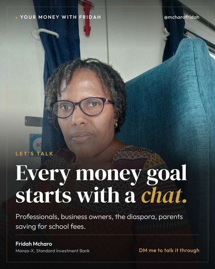 Designed post for Fridah Mcharo: Every money goal starts with a chat