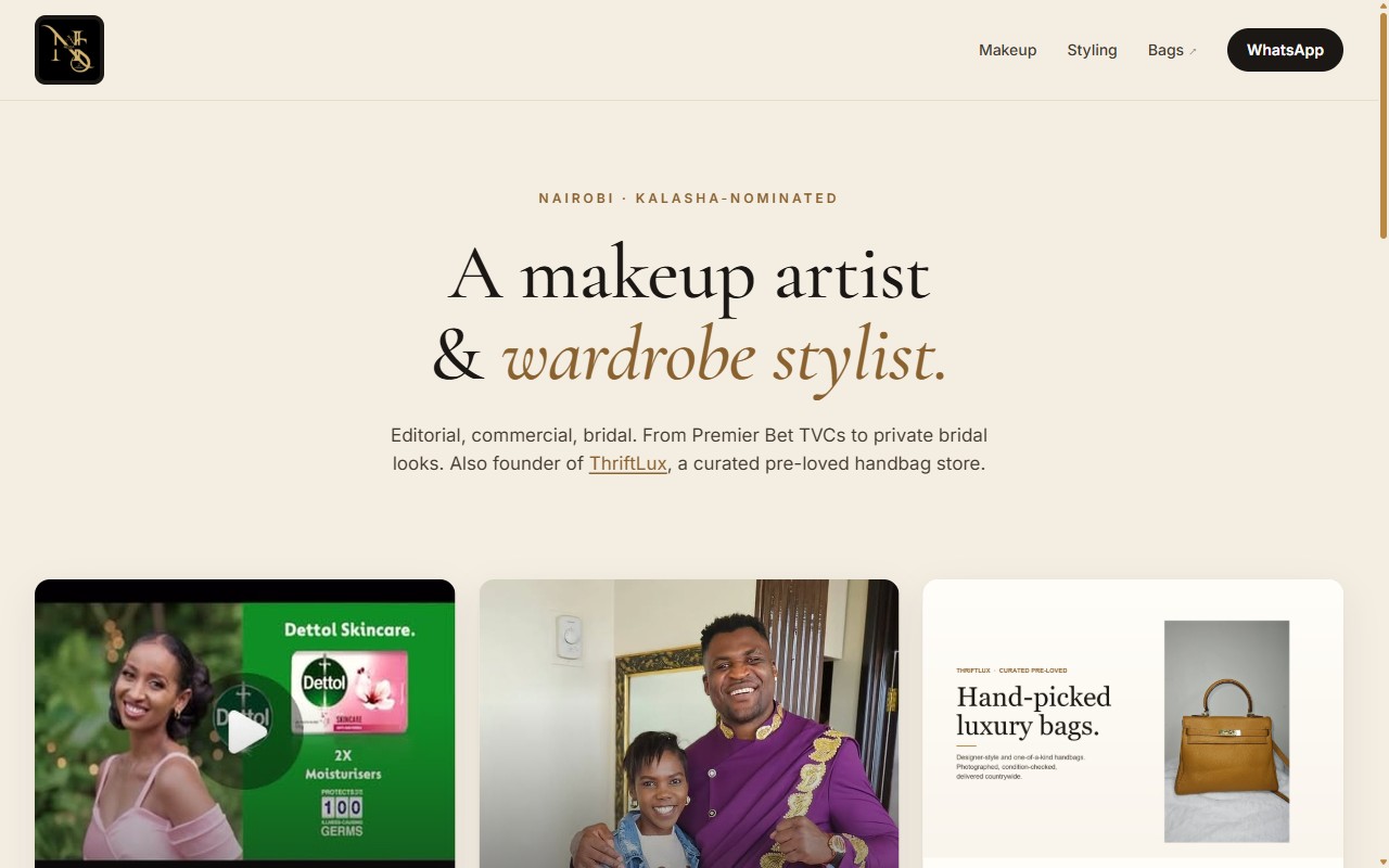 Nessa homepage