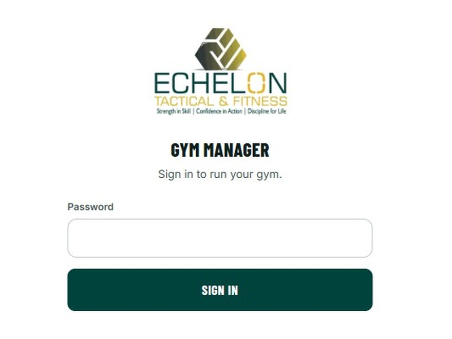 Echelon Tactical & Fitness Gym Manager sign-in