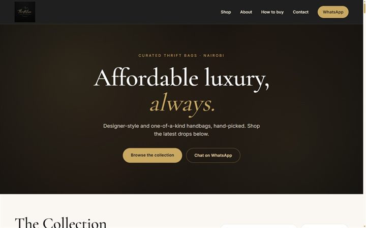 ThriftLux KE website built by Essence Automations