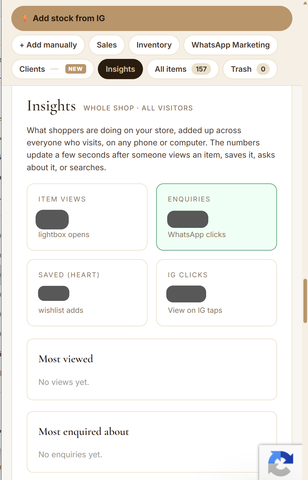 Insights screen