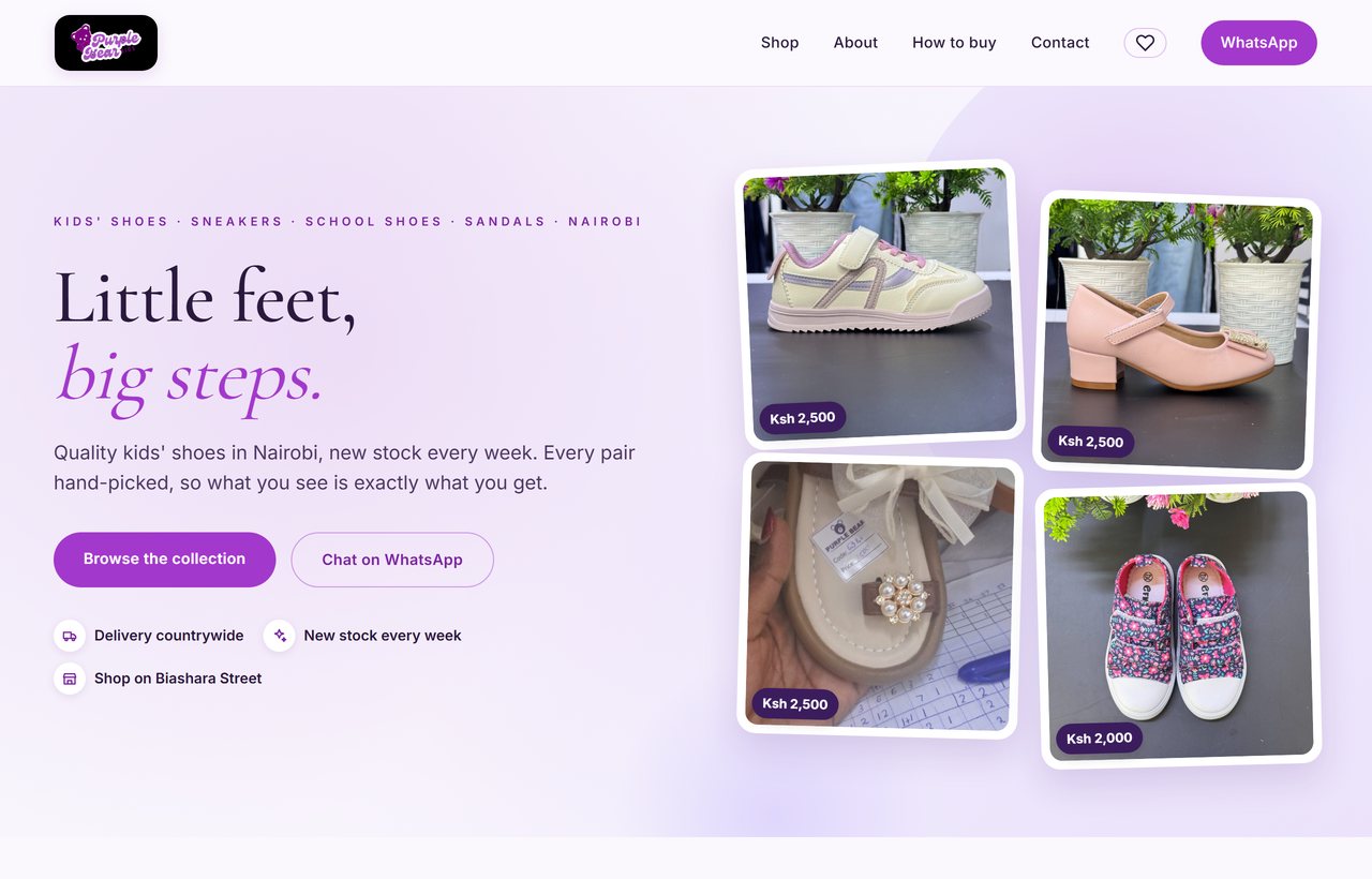 Purple Bear shopfront